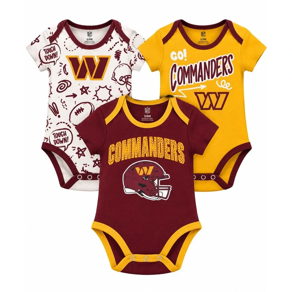 NFL 3 Piece Creeper Set Baby 3/6M Burgundy Washington Commanders NWT 9K1N1FH6P